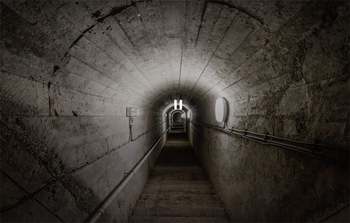 The small tunnel leading to the offices within the Zeljava military base.