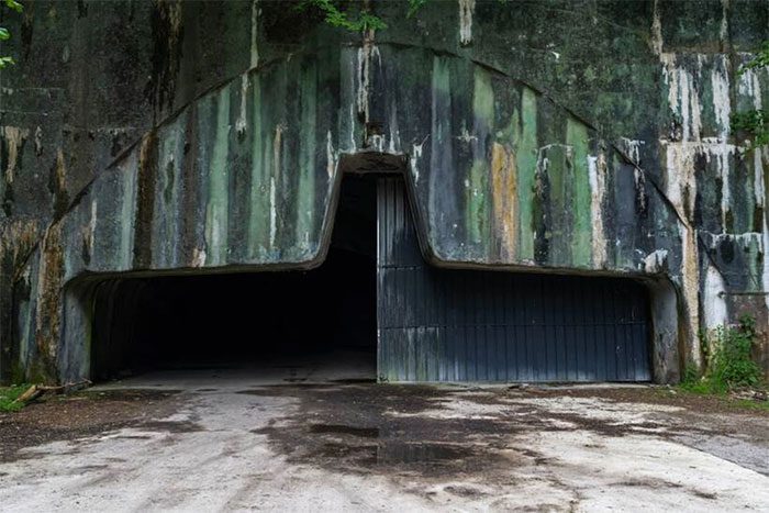 The exterior of the Zeljava military base.