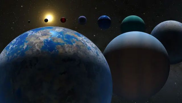 Simulation of different planets in the solar system.