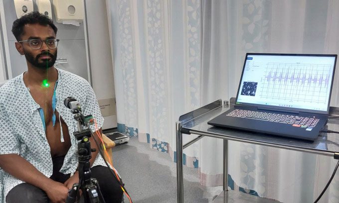 A patient being monitored at Queen Elizabeth Hospital in Greenwich.
