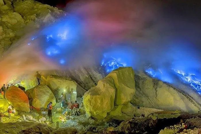 Kawah Ijen volcano is the most acidic lake in the world