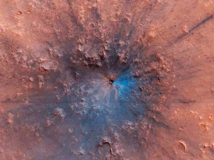 A crater on Mars