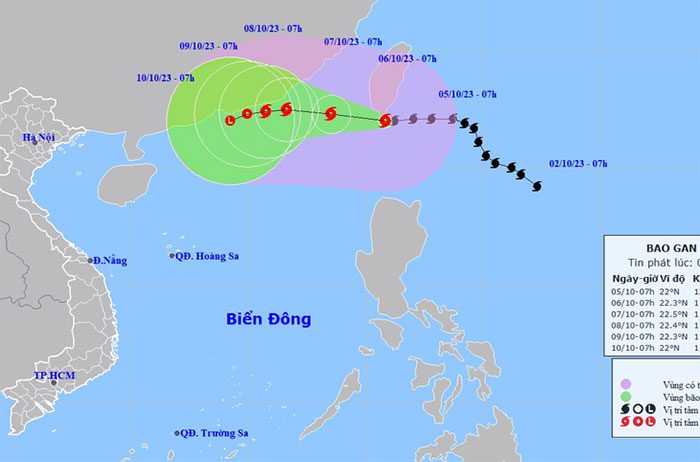 Storm path on October 5.