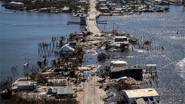 Matlacha neighborhood destroyed after Hurricane Ian in Fort Myers, Florida, on September 30, 2022