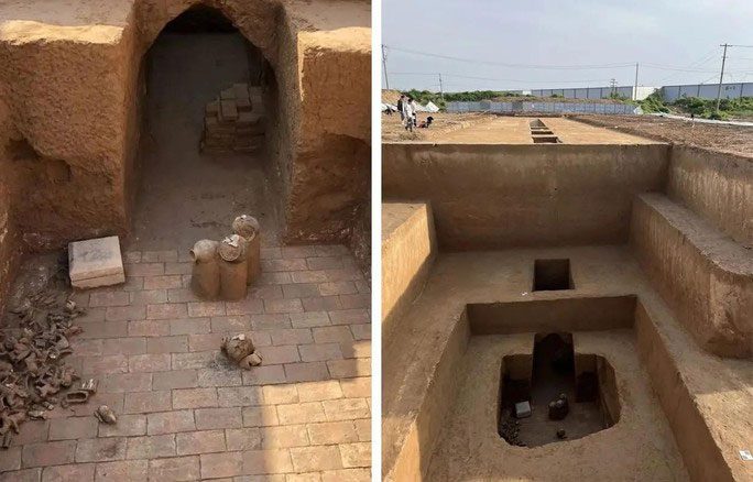Structures of the tomb of Emperor Xiu Min recently excavated
