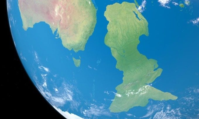 Simulation of Zealandia continent.