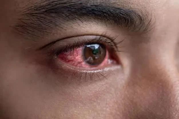 Keratitis causes symptoms such as red eyes, tearing, discharge, and blurred vision...