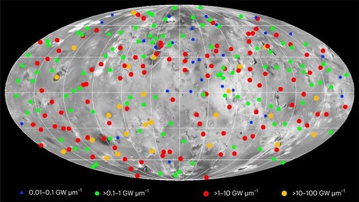  Io is covered by hundreds of volcanoes. 