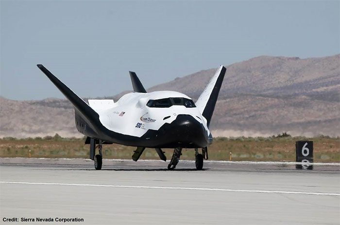 The Dream Chaser spaceplane preparing for testing in space.
