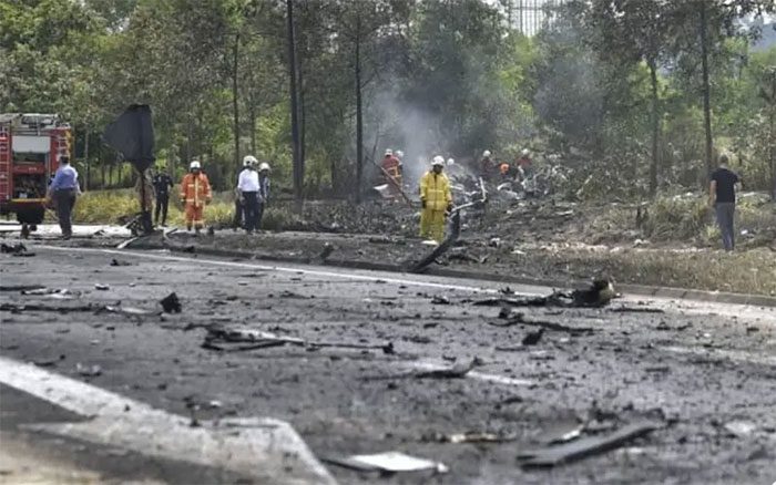 Scene at the crash site.