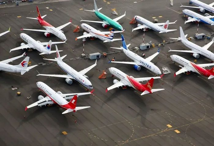 Airplanes at King County Airport, Washington (USA).