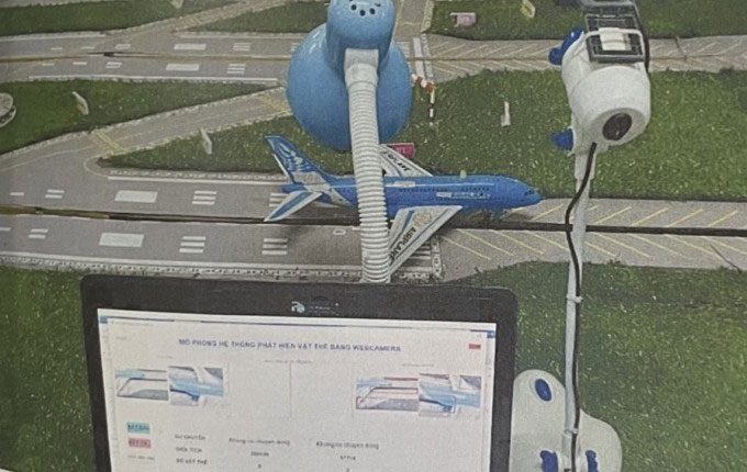 The machine learning model detecting foreign objects was tested on the airport model.