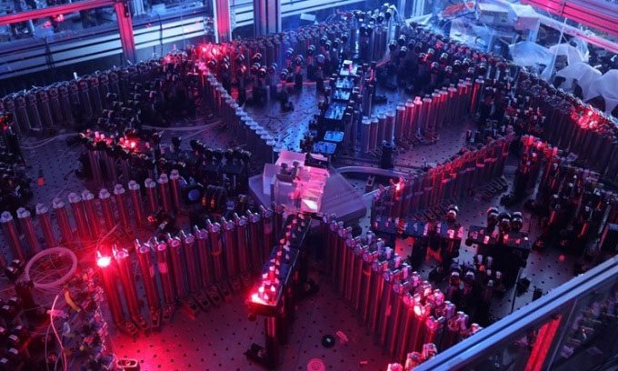The first version of the JiuZhang quantum computer in Hefei.