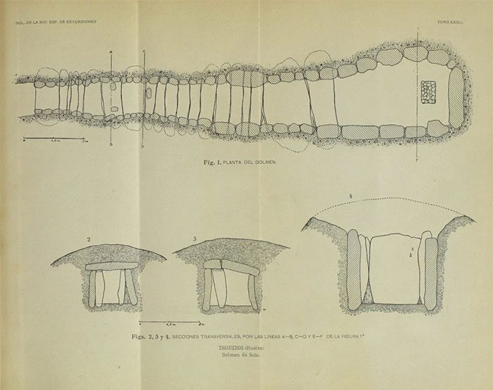 The Dolmen de Soto is the most unique architecture among them due to its isolation.