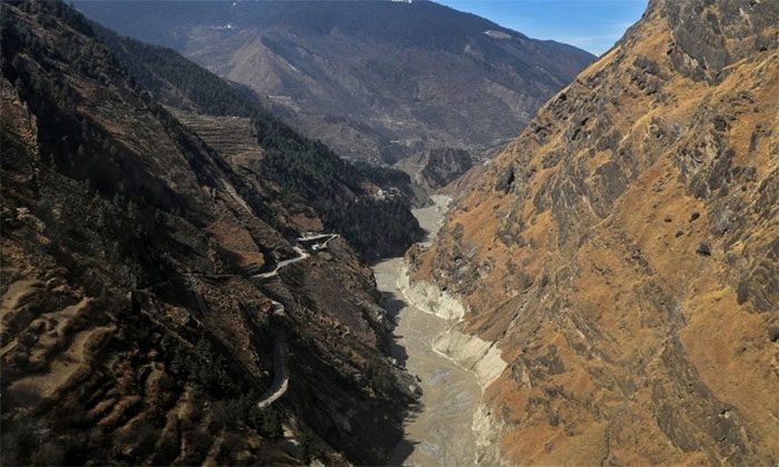 Rain causes landslides in the Indian Himalayas.