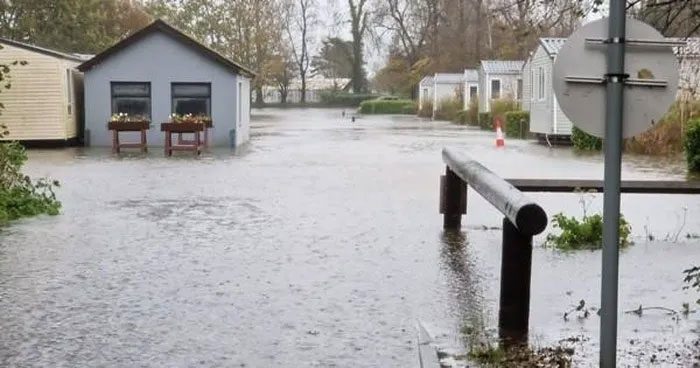 Flooding in Wales due to Storm Ciaran.