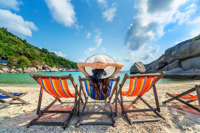 A person on vacation at the beach.