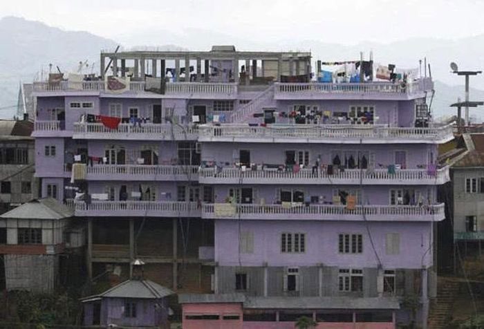 The house of Mr. Pu Ziona in India.