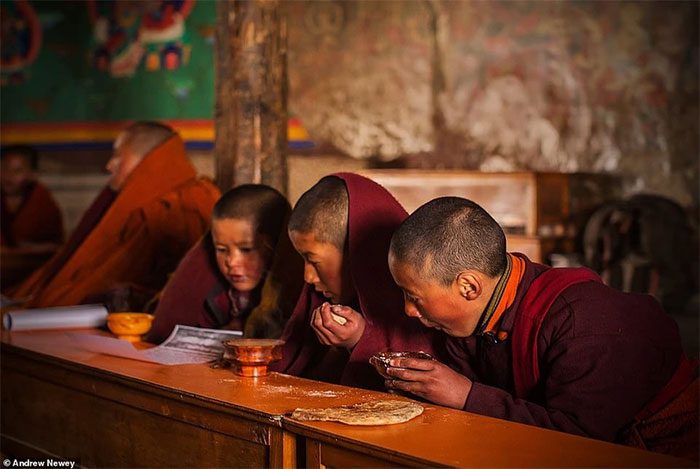Morning prayers at Karsha Monastery