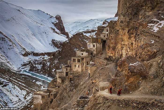 Two monks carrying water back to their residence in Zanskar.