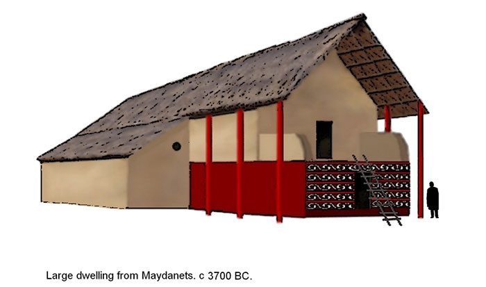 Typical structure of a house built by the Cucuteni-Trypillia community