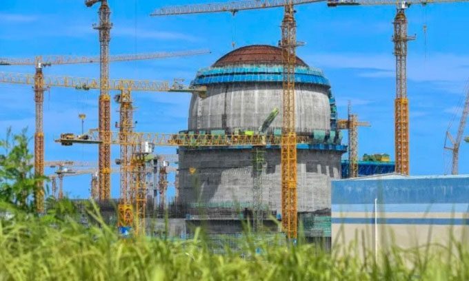 Construction site of the Xiangjiang nuclear power plant in Hainan, China.