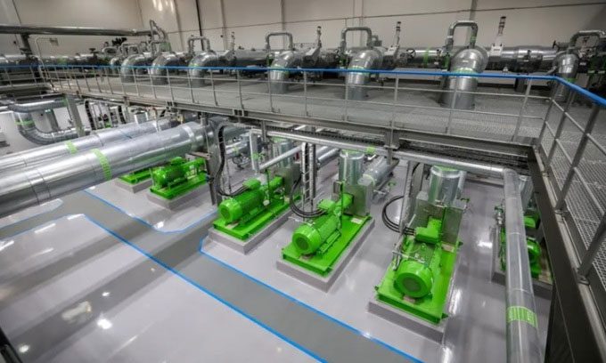 Inside a hydrogen power plant in Germany.