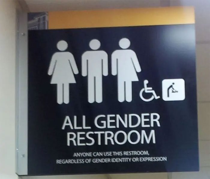 Public restrooms in the USA, Canada, Japan, and Thailand are often shared by all.
