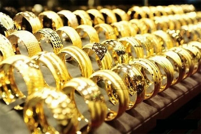 Intricately crafted gold-plated rings