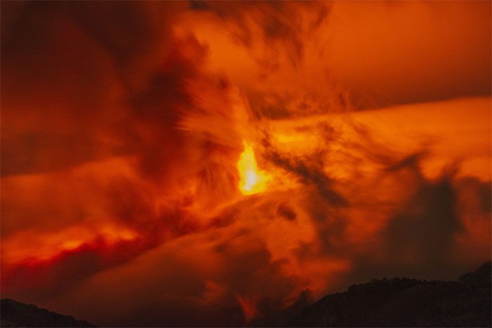 Lava erupting from Mount Etna on November 12, 2023.