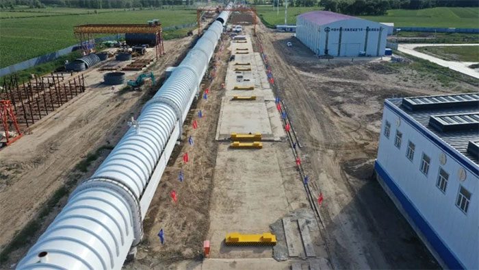 Test track for super-fast trains in Datong, Shanxi, China