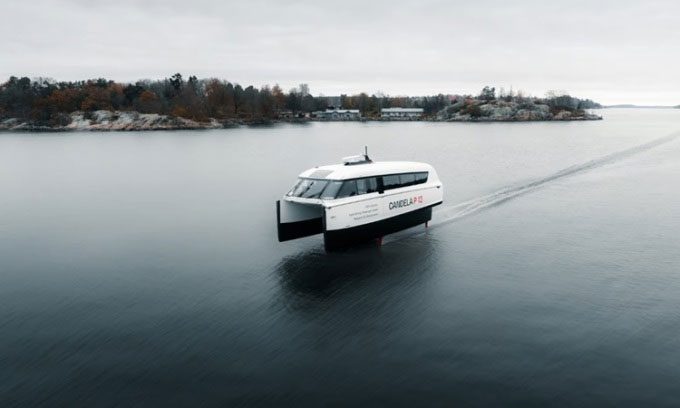 The P-12 ferry operating on the waters near Stockholm.