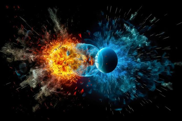 It can only exist in subatomic form.