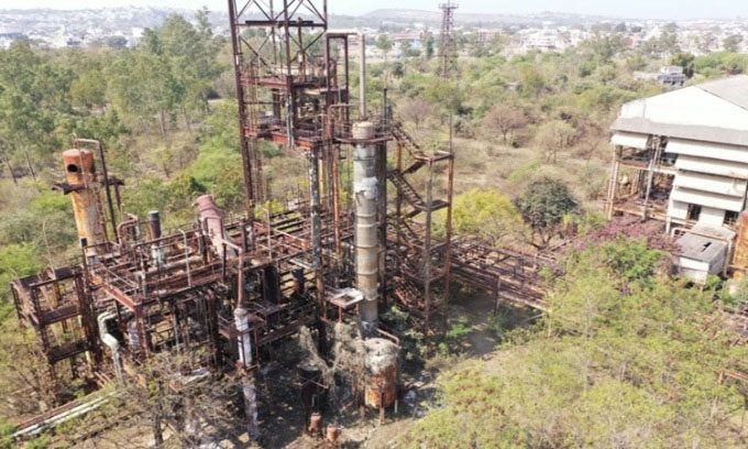 Ruins of the Union Carbide plant in Bhopal.