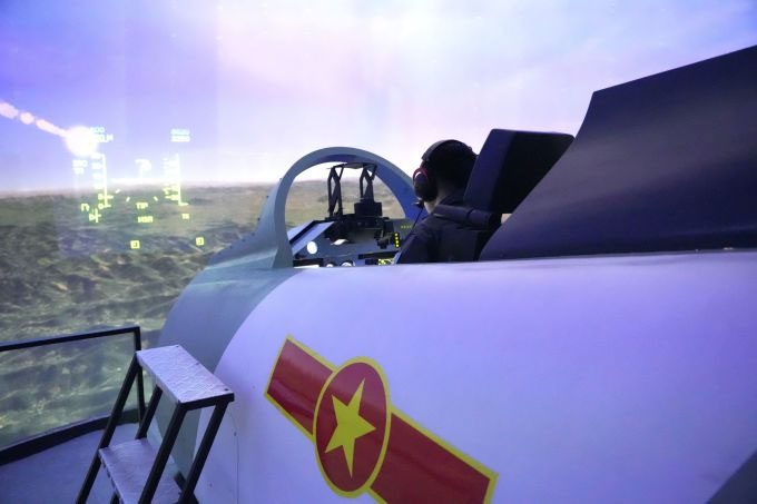 Vietnamese pilots operating aircraft in the simulation model.