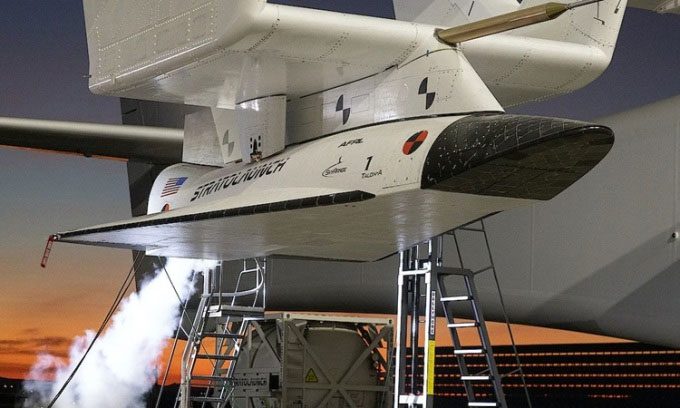 Close-up of the Talon-A experimental supersonic vehicle.