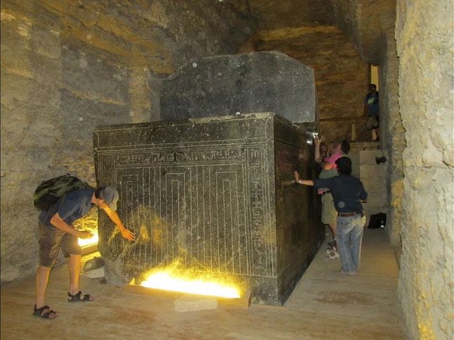Giant stone sarcophagus at Saqqara