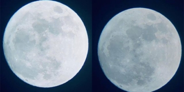 rare blue supermoon appears in vietnam on the bright morning of the 7th month in the hanoi sky 129545