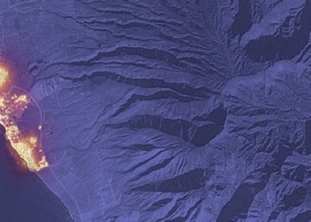 rice field in hawaii town seen from space 129202
