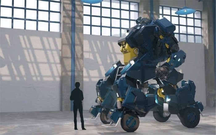 ARCHAX is 4.5 meters tall and has a cockpit for human control inside.