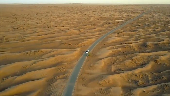 Salt concentration in the water of the 'subterranean ocean' in the Xinjiang desert.
