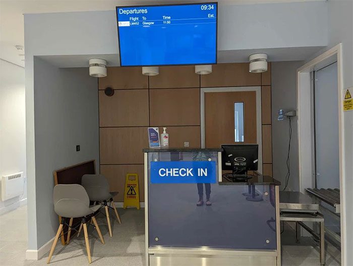 Our flight was the only one scheduled for that day
