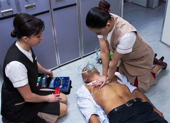 Crew members are trained in basic first aid to respond to emergencies