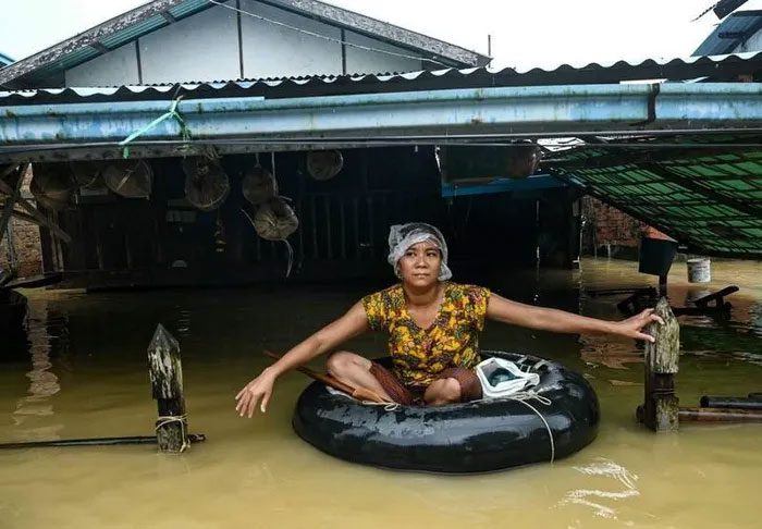 Flooding from record rainfall has struck many areas in southern Myanmar