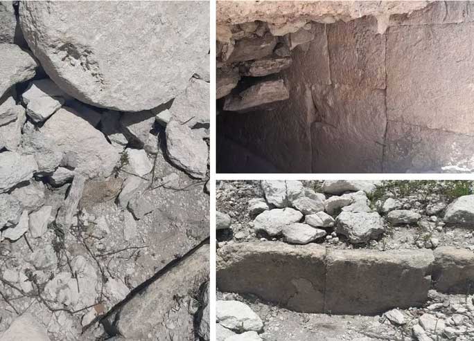The ruins of pyramids and rectangular spaces revealed after heavy rains in Mexico