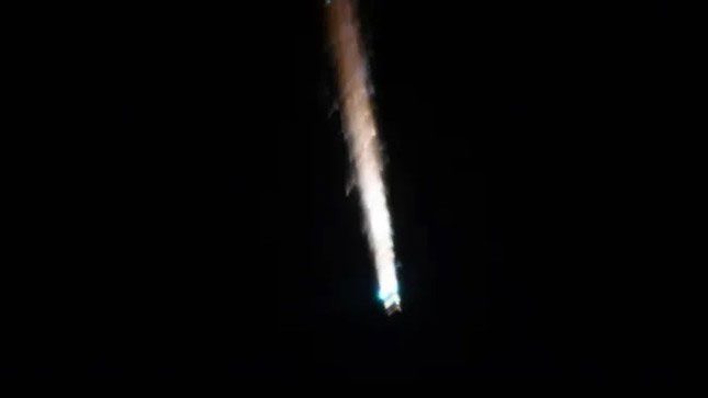 Russian cargo ship MS-23 burning in Earth's atmosphere on November 29, 2023.