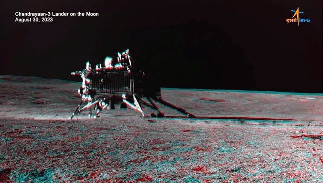 3D image of Vikram lander on the south pole of the Moon.