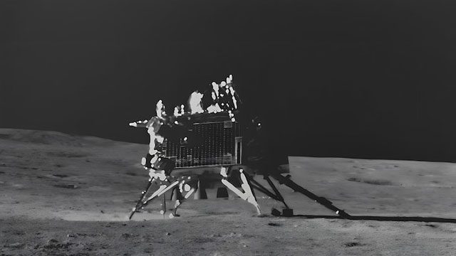 India's Vikram Lander on the surface at the Moon's South Pole.