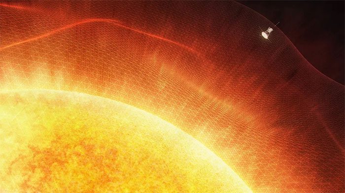 The probe traveled through the edge of the plasma wave before emerging on the other side.