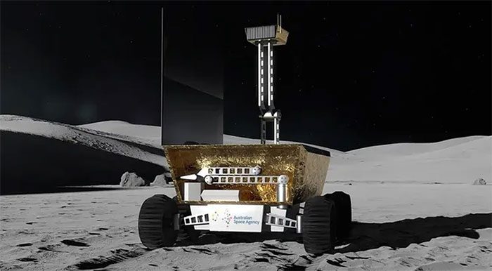 Illustration of Australia's Roo-ver rover on the Moon.